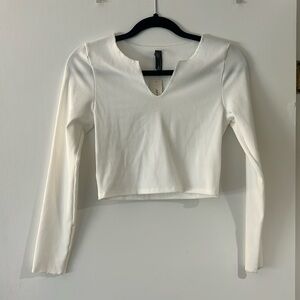 NWT, Ribbed White cropped long sleeve from Francesca’s